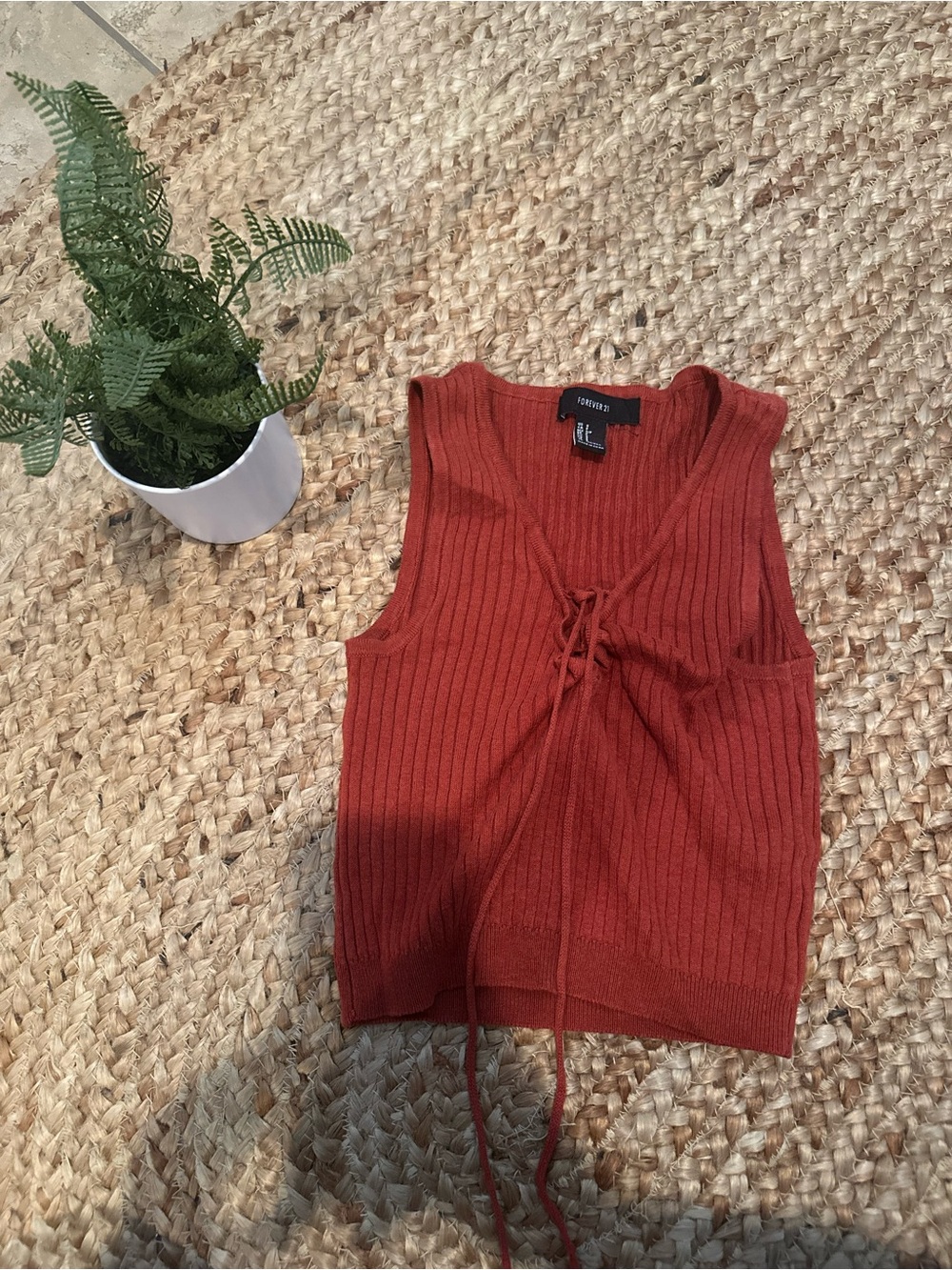 LACE UP CROP TANK